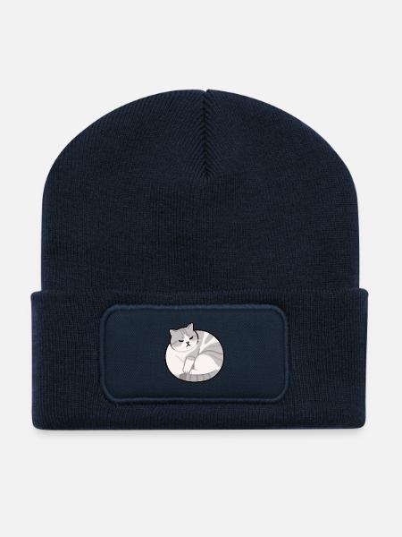 Cat Relax - Recycelte Patch Beanie - French Navy