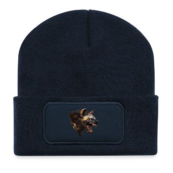 Mechanical hyaena head with luminous accents - Recycled Patch Beanie - french navy - Front
