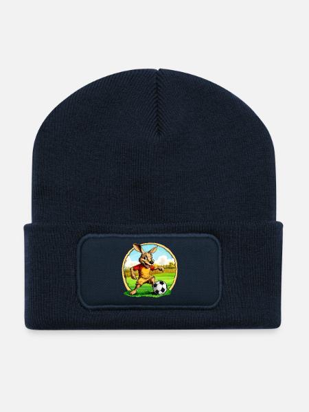 Fussballer Känguru - Recycelte Patch Beanie - French Navy