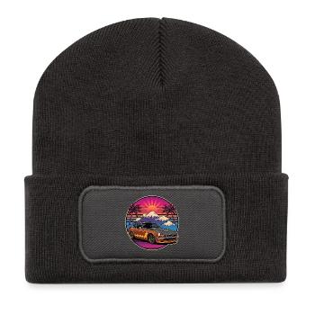 JDM car Japanese Retro Car Racing Drifting Legend - Recycled Patch Beanie - dark grey - Front