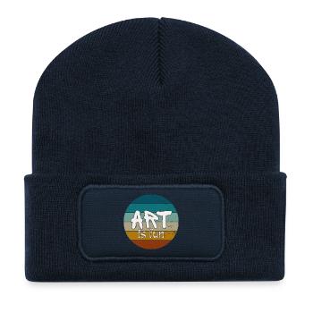 Retro Art – Art is Fun - Recycled Patch Beanie - french navy - Front