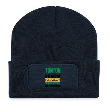 Meilleurs tontons cadeau pour tonton  - Beanie recyclé à patch - bleu marine - Devant