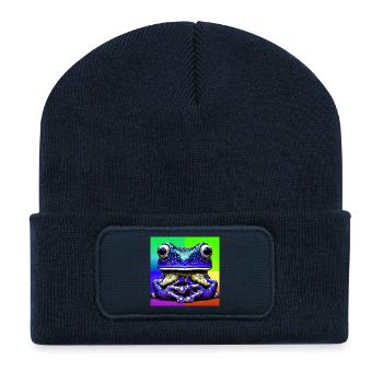Frosch - Recycelte Patch Beanie - French Navy - Vorne
