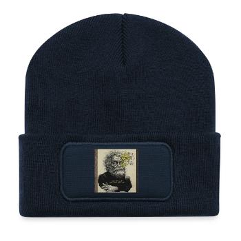 Der_Gedankenblitz-2 - Recycelte Patch Beanie - French Navy - Vorne