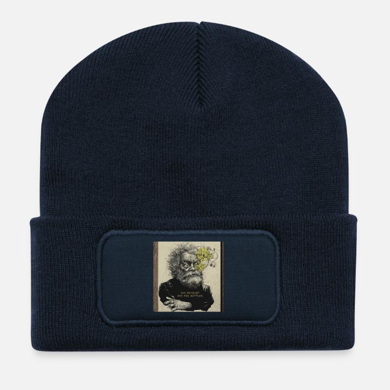 Der_Gedankenblitz-2 - Recycelte Patch Beanie - French Navy