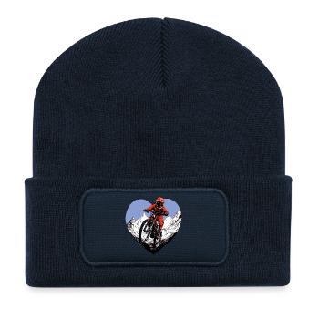 Amour du VTT - Beanie recyclé à patch - bleu marine - Devant