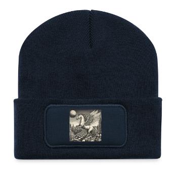 Winghorse above lunar land - Recycled Patch Beanie - french navy - Front