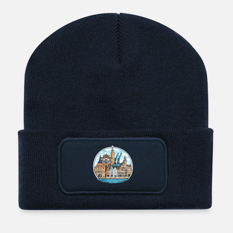 Rostock City View Matter - Recycled Patch Beanie - french navy