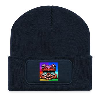 Frosch - Recycelte Patch Beanie - French Navy - Vorne