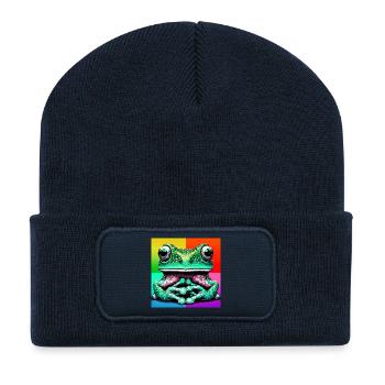 Frosch - Recycelte Patch Beanie - French Navy - Vorne