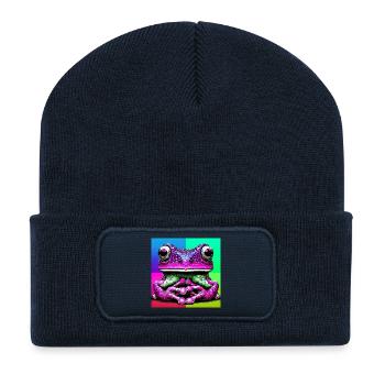Frosch - Recycelte Patch Beanie - French Navy - Vorne