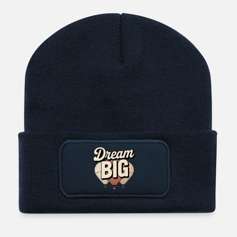 Dream BIG Inspirational Balloons - Recycelte Patch Beanie - French Navy