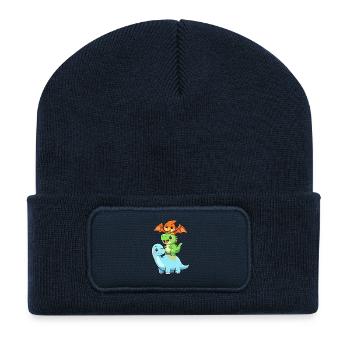 Brontosaurus T-Rex Pterodactyl - Recycled Patch Beanie - french navy - Front