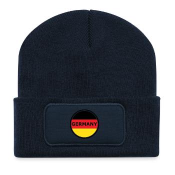 Germany Flag Semicircle Graphic - Recycled Patch Beanie - french navy - Front