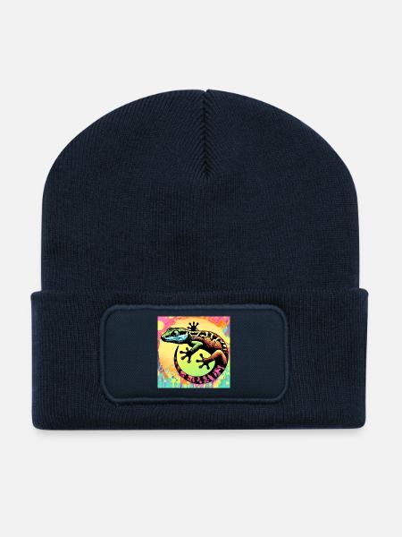 Gecko - Beanie recyclé à patch - bleu marine