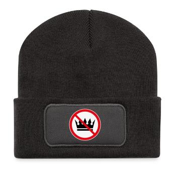 Pas de rois ! (Projet de protestation / 3C) - Beanie recyclé à patch - charbon - Devant