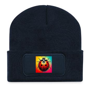 coccinelle - Beanie recyclé à patch - bleu marine - Devant