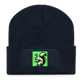 écureuil - Beanie recyclé à patch - bleu marine - Devant
