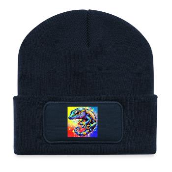 Gecko - Recycelte Patch Beanie - French Navy - Vorne