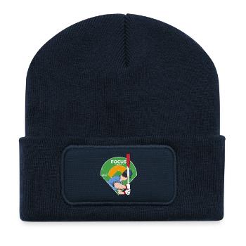 Fokus-Auge auf den Ball Baseball - Recycelte Patch Beanie - French Navy - Vorne