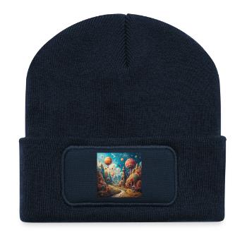 Fantasie-Ballonlandschaft in bunten Türmen - Recycelte Patch Beanie - French Navy - Vorne