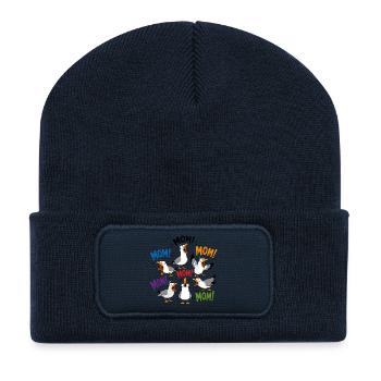 Maman ! Goélands Rigolos Style Streetwear - Beanie recyclé à patch - bleu marine - Devant