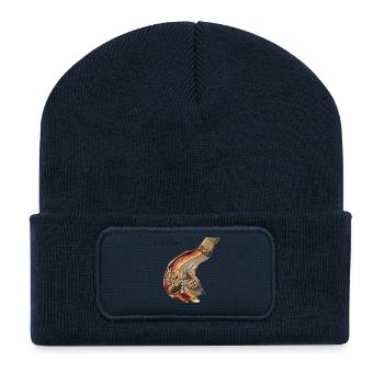 Barcelona im Farbwirbel - Recycelte Patch Beanie - French Navy - Vorne