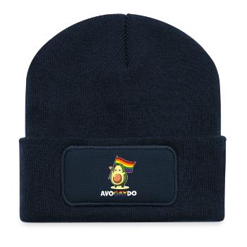 Avocado gay pride lustig regenbogenflagge LGBT  - Recycelte Patch Beanie - French Navy - Vorne