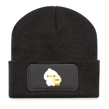 Zertifizierte unberechenbare Ente - Recycelte Patch Beanie - Dunkelgrau - Vorne