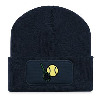 Tennisschläger Aufschlag Action - Recycelte Patch Beanie - French Navy - Vorne