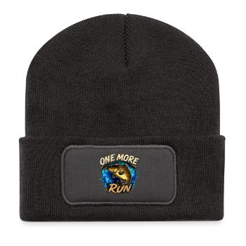 One More Run Karpfenfischen-Design - Recycelte Patch Beanie - Dunkelgrau - Vorne
