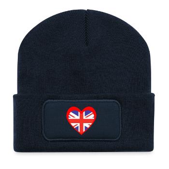 United Kingdom Heart – Love for the UK - Recycled Patch Beanie - french navy - Front