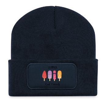 Amis cool d’été - Beanie recyclé à patch - bleu marine - Devant