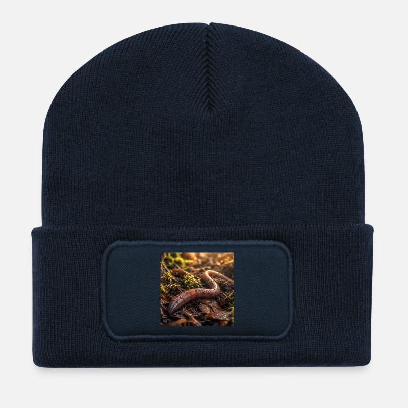 Regenwurmwald - Recycelte Patch Beanie - French Navy