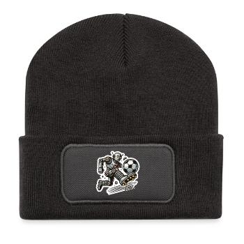 Robo Striker Soccer Bot - Recycled Patch Beanie - dark grey - Front