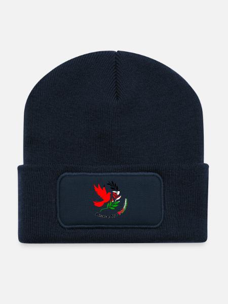 Frieden für Palästina - Recycelte Patch Beanie - French Navy
