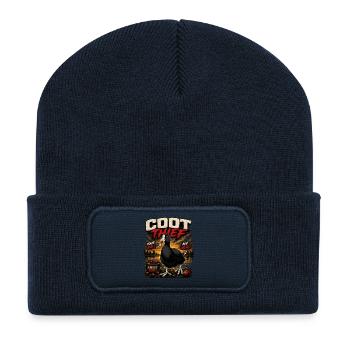 Coot Thief Carp Fishing Funny Design - Recycled Patch Beanie - french navy - Front