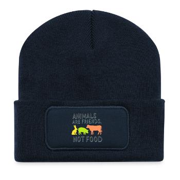 Animals are friends, not food - Recycled Patch Beanie - french navy - Front