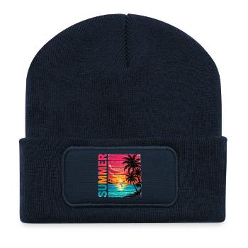 retro summer - Recycled Patch Beanie - french navy - Front