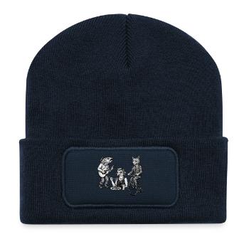 Verspieltes Tiertrio-Parade - Recycelte Patch Beanie - French Navy - Vorne