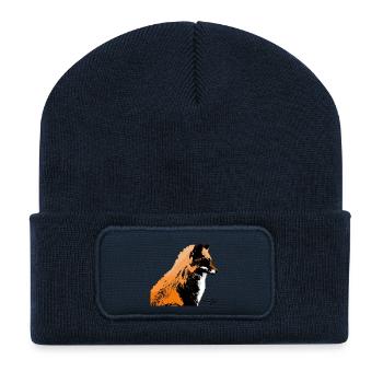 renard - Beanie recyclé à patch - bleu marine - Devant