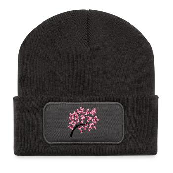 Cherry blossom arch at night - Recycled Patch Beanie - dark grey - Front