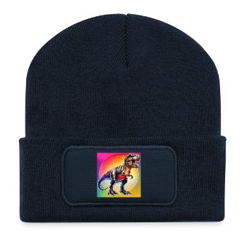 Dinosaurier - Recycelte Patch Beanie - French Navy - Vorne