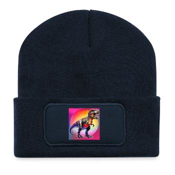 dinosaure - Beanie recyclé à patch - bleu marine - Devant