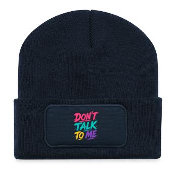 Dont Talk To Me - Und es ist Ruhe - Neon Brush - Recycelte Patch Beanie - French Navy - Vorne