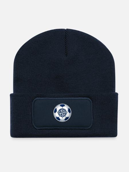 Compass Ball: Directional Soccer Design - Recycled Patch Beanie - french navy