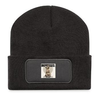IMPRESSED Funny Meerkat Design - Recycled Patch Beanie - dark grey - Front
