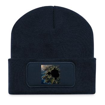Marine fractal above coast - Recycled Patch Beanie - french navy - Front