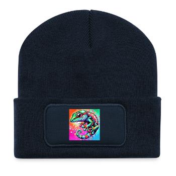 Gecko - Recycelte Patch Beanie - French Navy - Vorne