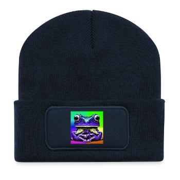 Frosch - Recycelte Patch Beanie - French Navy - Vorne